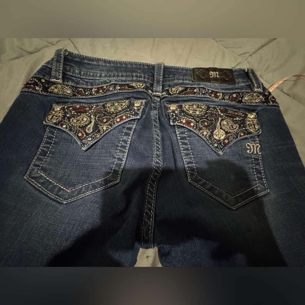 Miss Me Embellished Blue Jeans - Picture 2 of 8